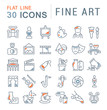 Set Vector Line Icons of Fine Art.
