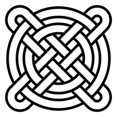 Poster - National Celtic pattern intertwined circles and cross, vector Chinese pattern weaving, the symbol of happiness, wealth and good luck