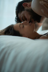 Wall Mural - attractive man and woman in sexy passion.