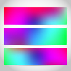 Wall Mural - Banners or headers, footers with trendy bright neon gradient colorful background