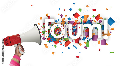 Photo  forum word and megaphone