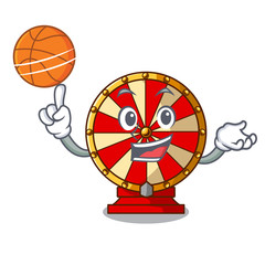 Canvas Print - With basketball spinning wheel game the mascot shape