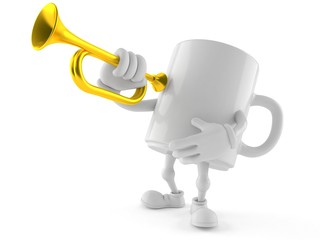 Canvas Print - Mug character playing the trumpet