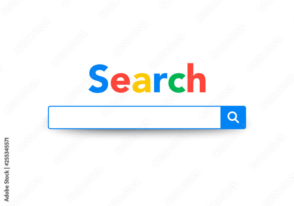 Vector Element Google Search Bar, Search Engine Template - obrazy, fototapety, plakaty 