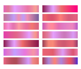 Wall Mural - neon holographic pink gradient banners templates or website headers