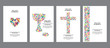 Classic, universal kids hand prints rainbow religious template poster, flyer, invitation card My first communion in german language