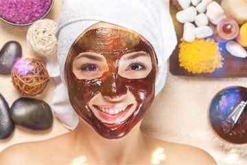 Poster - Beautiful young woman  at salon spa