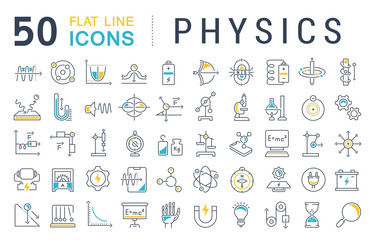 Set Vector Line Icons of Physics.