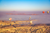 Fototapeta  - Beautiful sunrise view from balloon at Cappadocia, Turkey.