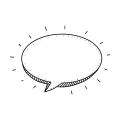Poster - Speech Bubble in Sketch hand drawn style. Space for quote and text. Vector illustration