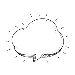 Poster - Speech Bubble in Sketch hand drawn style. Space for quote and text. Vector illustration