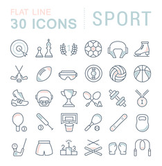 Poster - Set Vector Line Icons of Sport.