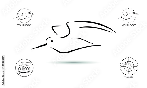 Cuadros en Lienzo Woodcock hunt logo designs vector, Badge of woodcock Hunting logo