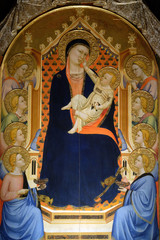 Madonna Child by Bernardo Daddi, altarpiece in Orsanmichele Church in Florence, Tuscany, Italy