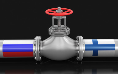 Poster - Pipeline with flags. Image with clipping path