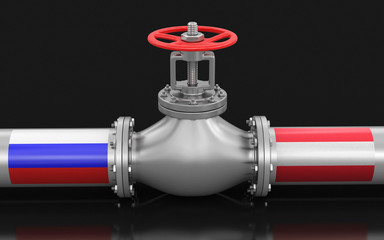Poster - Pipeline with flags. Image with clipping path