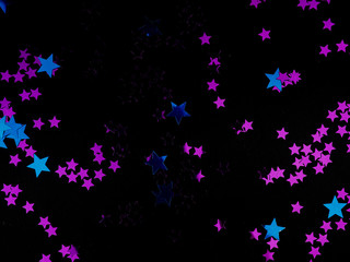 Wall Mural - shiny stars on black background, abstract background, space and galaxy concept