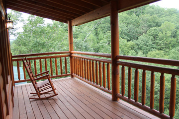 log cabin on the mountain