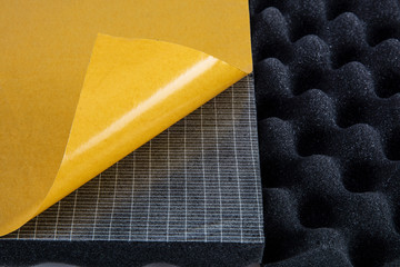 The pattern of the soundproof panel of polyurethane foam. Acoustic foam wall.