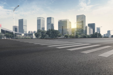 Wall Mural - Urban Road, Highway and Construction Skyline