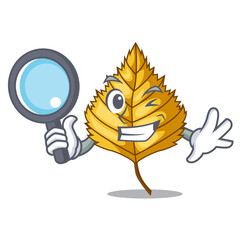 Sticker - Detective birch leaf isolated in the character