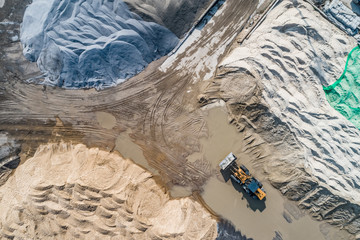 Wall Mural - Sand mine, view from above