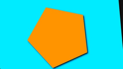 Poster - Flat geometric shapes - colored pentagons with shadows in space, 3d rendering, computer generated background