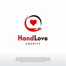 Hand Love Logo Designs Vector, Charity Logo Template