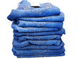 © v.stock - Row of blue jeans. white background close up.