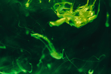 Fototapete - Green background bubbles water. close up.