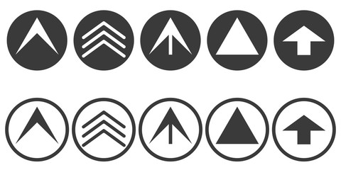 Poster - set the scroll up icon, vector icon and direction of the scrolling wheel up on a computer mouse