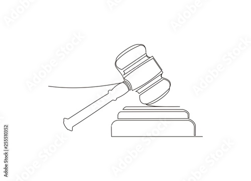 Fotografía continuous line drawing of law firm vector