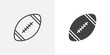 Rugby ball icon. line and glyph version, outline and filled vector sign. American football ball linear and full pictogram. Symbol, logo illustration. Different style icons set