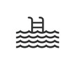 © kaif - Modern pool icon vector,  Single high quality outline symbol of water for web design or mobile app. Thin line signs of swimming for design logo, visit card, etc. - Vector