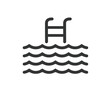 © kaif - Modern pool icon vector,  Single high quality outline symbol of water for web design or mobile app. Thin line signs of swimming for design logo, visit card, etc. - Vector