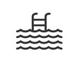 © kaif - Modern pool icon vector,  Single high quality outline symbol of water for web design or mobile app. Thin line signs of swimming for design logo, visit card, etc. - Vector