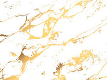 Marble Golden Stone Texture. Vector Glittering Background With Golden Decoration. Luxury Trendy Cover
