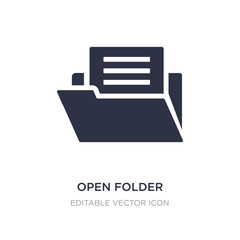 Poster - open folder icon on white background. simple element illustration from shapes concept.