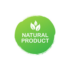 Wall Mural - Natural product. Healthy food labels with lettering. Vegan food stickers. Organic food badge. Lettering Natural. illustration.