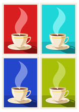 Set Art Deco Coffee Posters. Coffee Vintage Concept. Coffee Shop, Cafe, Restaurant, Bar. Vector EPS 10