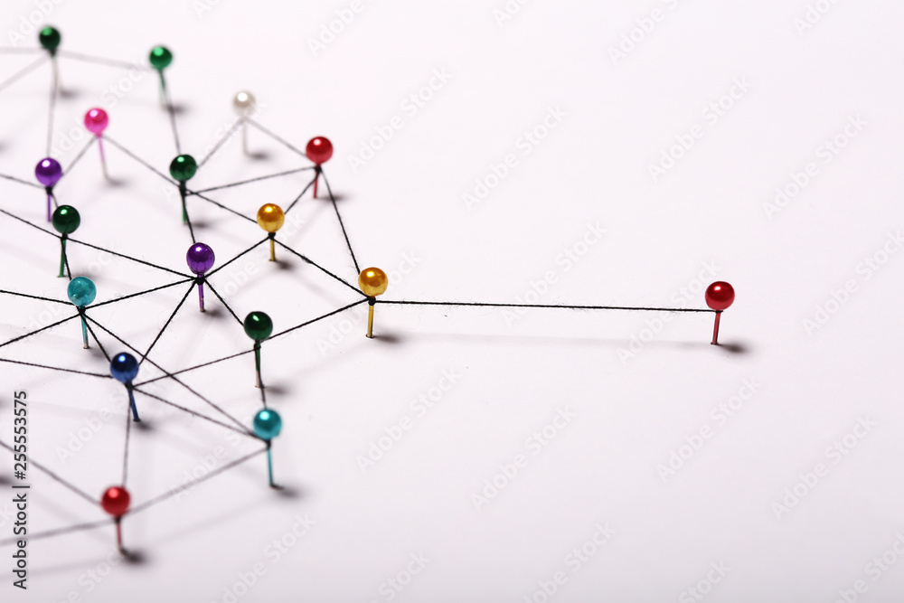 Linking entities. Network, networking, social media, internet co - obrazy, fototapety, plakaty 