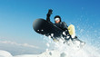 © Nomad_Soul - Male snowboarder, dangerous downhill in action