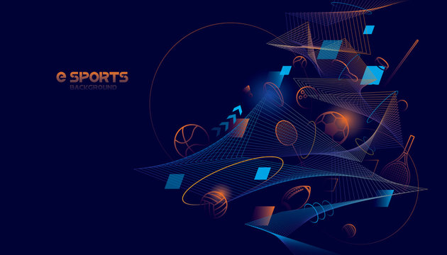 Vector esports with futuristic technology background design.