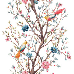 Watercolor tree pattern
