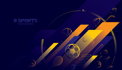 Wall Mural - Vector esports with futuristic technology background design.