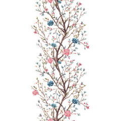 Naklejka kwiat ornament drzewa lato
