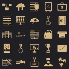 Poster - Spending icons set. Simple set of 25 spending vector icons for web for any design