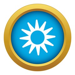 Poster - Solar panel battery icon blue vector isolated on white background for any design