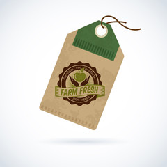 Wall Mural - Natural organic food label on vintage paper