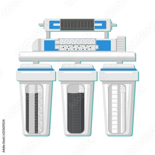 Cuadros en Lienzo Water Filter in Cut Color Vector Illustration